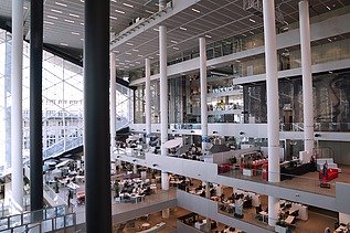 Interior view of the new Axel Springer building in Berlin